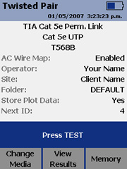 dtx-1800 Twisted pair test