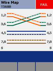 A one-button test initiates DTX AC Wiremapping.